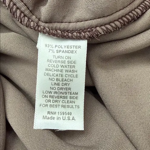 Lisa Bayne Chocolate Brown Crushed Velvet Button Up Tunic Top