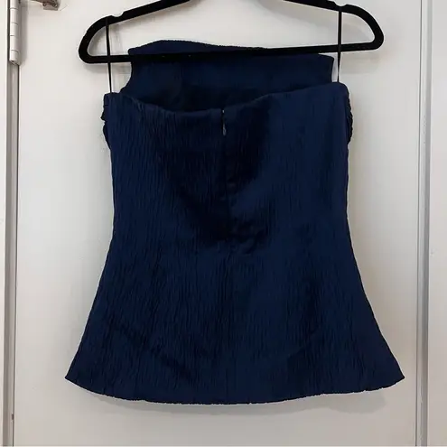 Tove Ida Bow Strapless Top Navy Blue Size 6