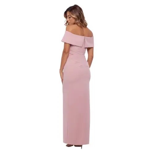 XScape  Long Off The Shoulder Scuba Crepe Dress 22 D