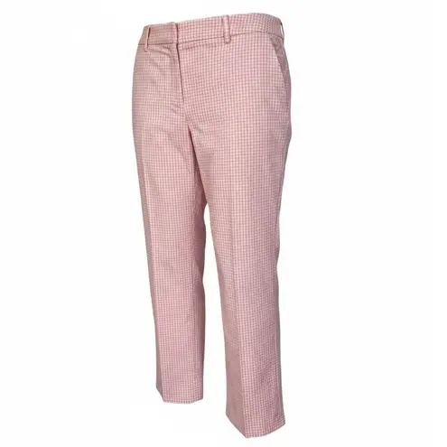 Talbots The Perfect Crop Pink White Gingham Pants Size 6