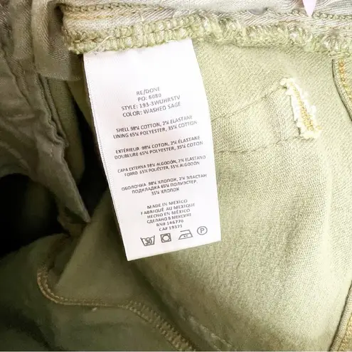 RE/DONE NWT 70s Ultra High Rise Stove Pipe Straight Leg Jeans 27 Washed Sage