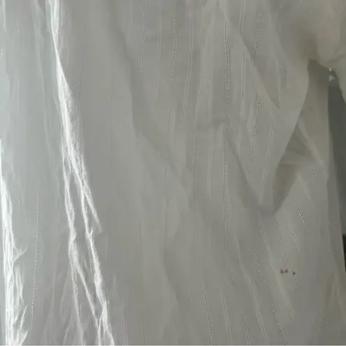 Johnny Was 3J by  Button Front Shirtdress with Floral Embroidery, White Size L