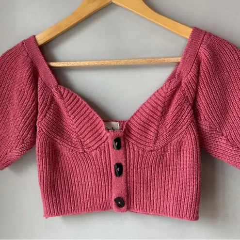 TACH Pink Knit Melinda Crop Sweater Top Pink