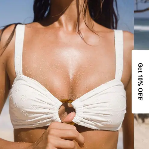 White Eyelet Bikini Set Size XS