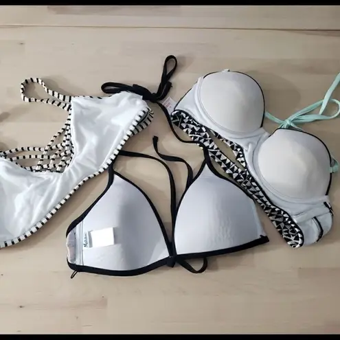 Black Green Multicolor Underwire Padded Triangle Swimwear Lot Of 3 Bikini Top M Black Size M