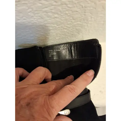 Adrienne Vittadini Black Ankle Boots Size 8