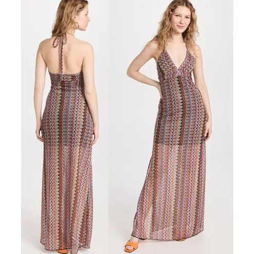 Ramy Brook | Daphne Zigzag Halter Maxi Dress | Soho Multi | Sz 16