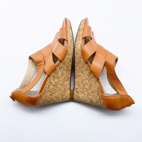 Adrienne Vittadini Cate Leather Cork Wedges 7.5