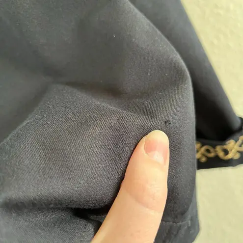 St. John Sport Black Full Zip Blazer Jacket With Gold Clock Embroidery Sm