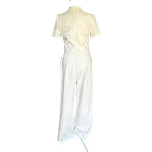 Gal Meets Glam Cream Jumpsuit Pantsuit Womens Size 4 New With Tags