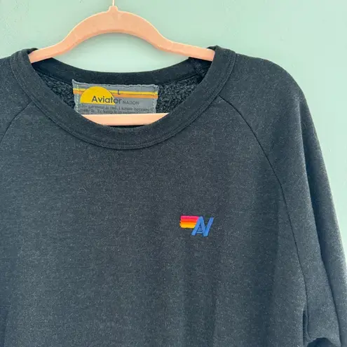 Aviator Nation Rainbow Rib Crew Sweatshirt