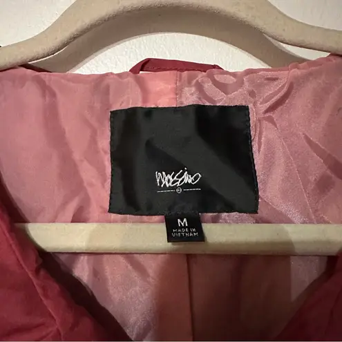 Mossimo Women’s Sz M Maroon Red Trench Rain Coat Jacket Mid Length Cinched Waist Size M