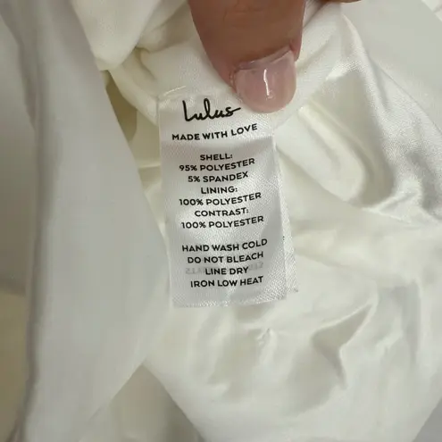 Lulus Superb Aura White Ruffled Drop Waist Mini Dress Size M Size M