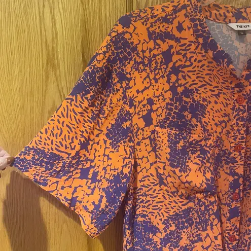 The Kit Issa Jumpsuit in Ecovero Viscose Crepe Orange Complication Print Small