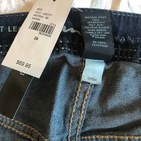 Lane Bryant Blue Straight Leg Cuffed Jeans Size 24