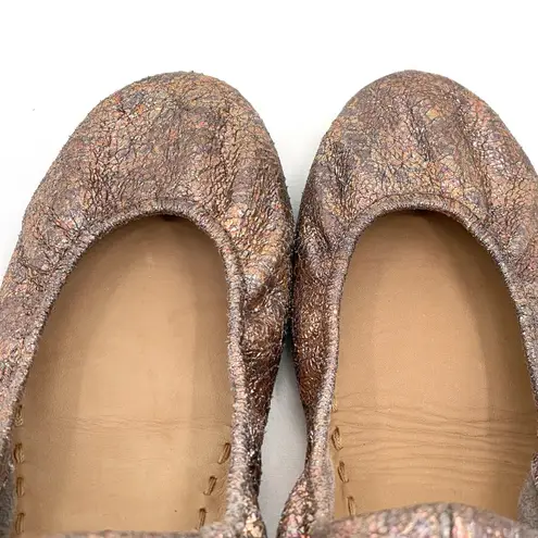 Tieks Lovestruck Flats Gold Copper Bronze Super Sparkle Crackle Shoes Size 8
