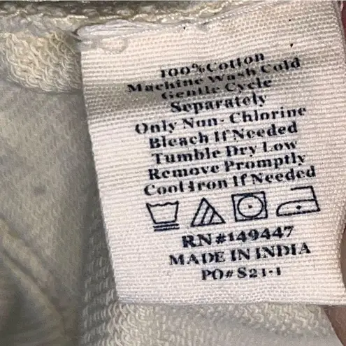 The Normal Brand Women’s Cream Cropped Cotton Terry Henley Hoodie size Small