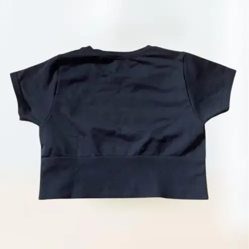 Aerie Offline by  black cropped athletic seamless short sleeve shirt women's sz S