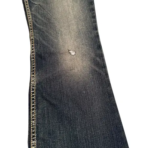 Silver Jeans Y2K Silver Size 28x31 Suki Surplus Bootcut Jeans Distressed Flap Pockets Western