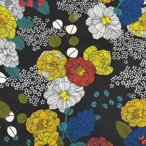 Violet+Claire Floral Blouse Womens S Black Multicolor Boho Bell Sleeve Top