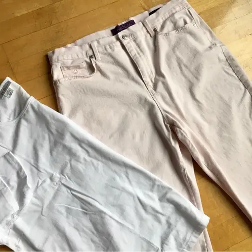 Gloria Vanderbilt  Amanda High-Rise, Straight Leg, Zip Fly Jeans, Pink, Size 16