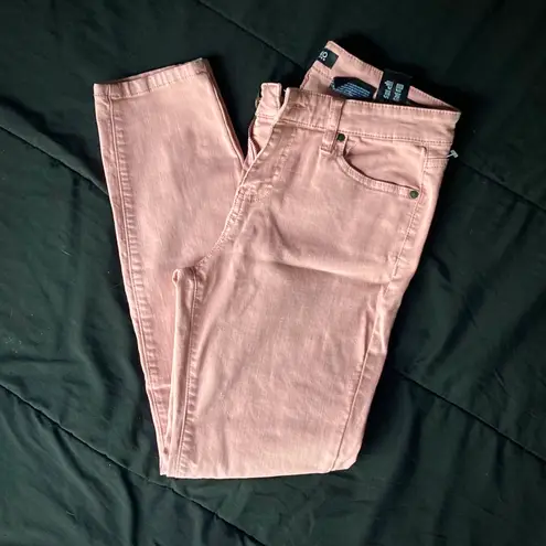 Buffalo David Bitton Pastel Pale Pink Mid-Rise Stretch Ankle Grazing Skinny Jeans Pants Size 6/28