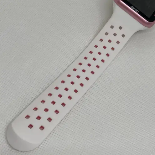 Armitron digital women watch pink white tone 38mm quartz silicone band running