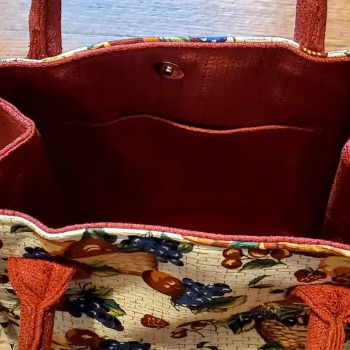 New Longaberger Homestead Collection Fruit Handbag Purse Tote Bag Small