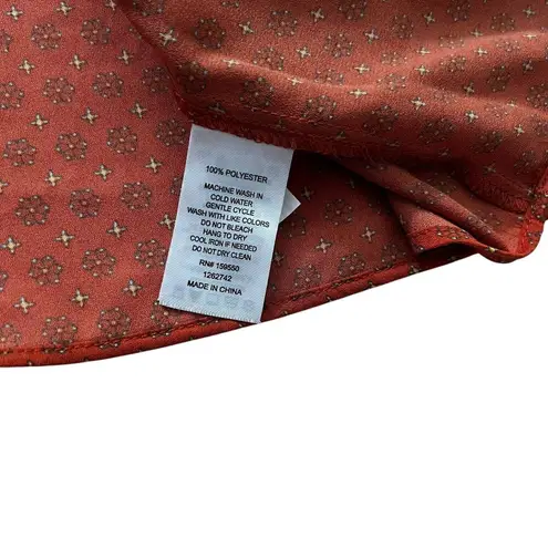 Carolina belle Terra Cotta Flowers Blouse Women Top Size Medium | 18-8