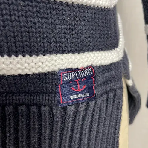 Superdry  Marine Stripe Slouch Knit Jumper Sweater in Navy