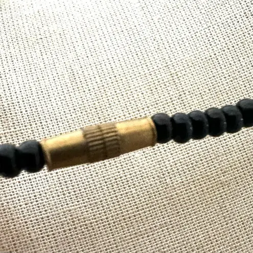 Vintage Boho Tribal Style Necklace Orange Resin Beads Brass Spiral Discs