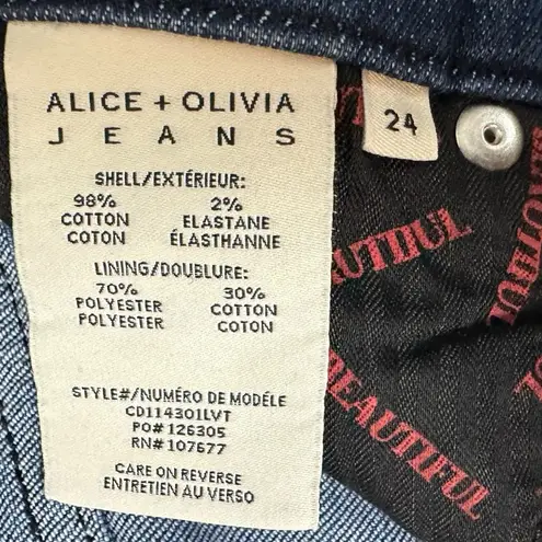 Alice + Olivia  Beautiful High Rise Bell Jeans in Love Train Size 24