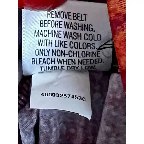 Dana Buchman Purple Surplice Ruched Belted Abstract Dress Sz XLARGE