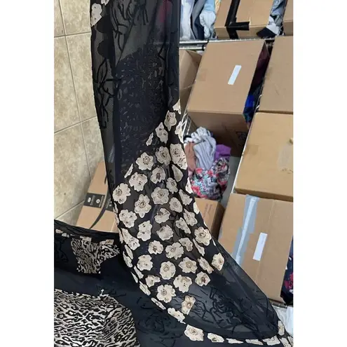 Women’s Kimono Cardigan Duster Sz Medium Sheer Boho Goth Safari Floral Leopard