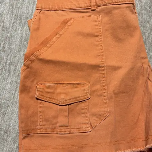 Democracy 24W "Ab"solution orange cut off shorts plus size
