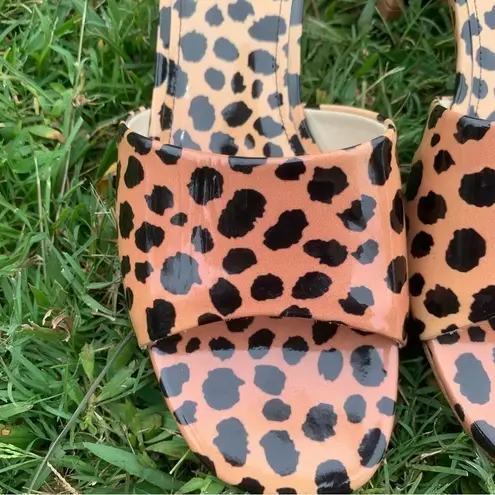 Larroude Brigitte Block Heeled Sandals in Cheetah Print Women’s Size 6 New Black