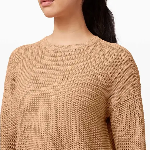 Lululemon  Women’s Easy Embrace Long Sleeve Chunky Sweater Knit Beech Wood Size L