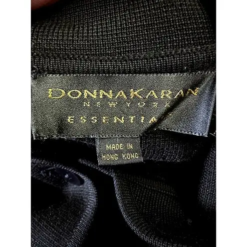 Donna Karan VTG New York Essentials Black Wool Coatigan Sweater Hong Kong Sz S