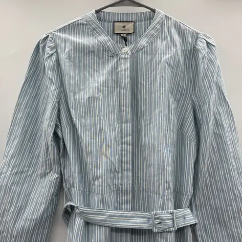 Tuckernuck Sea Stripe Catherine Belted Long Sleeve Maxi Dress in Slate Blue NEW