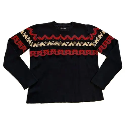 Outback Trading Wmn Sz L/XL Pullover Sweater Aztec Southwestern Fair Isle Cabin Blue Size L - Image 2