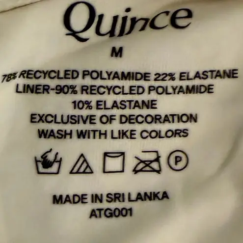 Quince NIB Italian Zip-Front One-Piece Swimsuit Ivory White Women's Size Medium