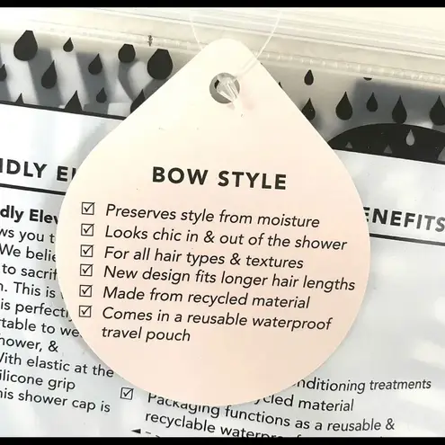 Kitsch black and white shower cap