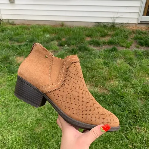 Earth Spirit Brown Leather Ankle Boots womens 8.5 fall summer boho