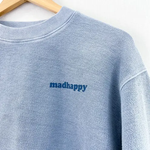 Madhappy  RARE Blue Terrycloth Cropped Sweatshirt size Small Slate Blue