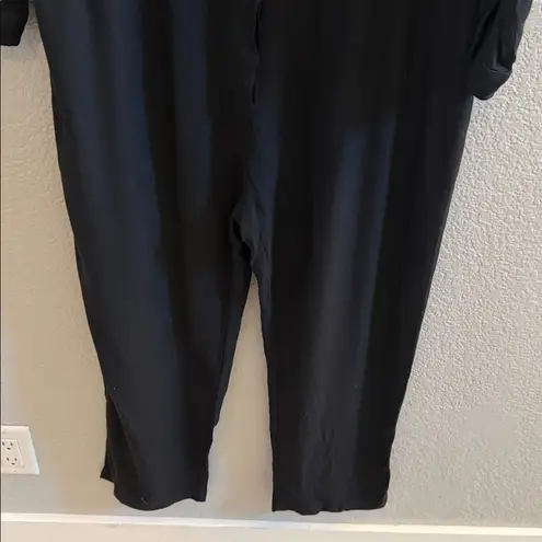 Nico.Nico Black Relaxed Long Sleeve Button Front Utility Jumpsuit Size Medium