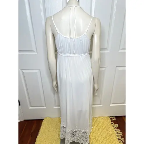 Motherhood Maternity Lace Hem Boho Maxi Dress in White size Small, NWOT