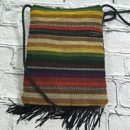 Mexican Worry Doll Purse Zipper Shoulder Bag Purse Artisan Purple