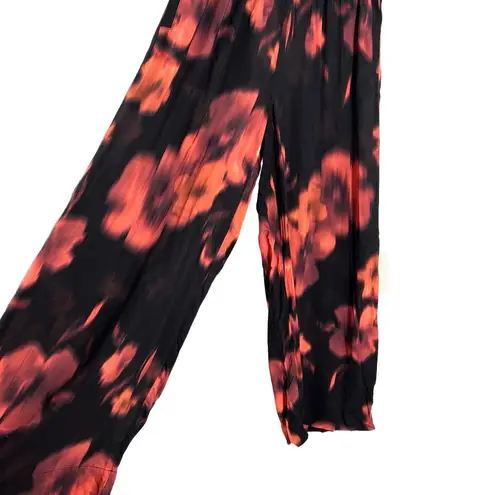 Universal Standard Pants Wide Leg Black Floral Elastic Waist Size 4XS / 00-0 New