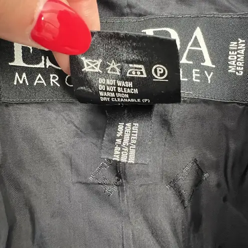 Escada Sz 36 US 6 Blazer Jacket Margaretha Ley Wool Silk Black Check One Button