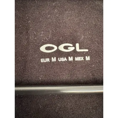 NWT OGL Collared Surplice Top ProWarm Eco Mousse Black Size Medium